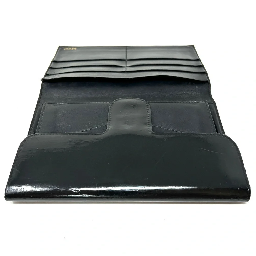 GUCCI horsebit black leather trifold vintage wallet, made in Italy
